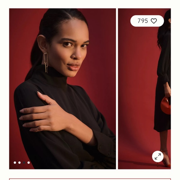 NWT Anthropologie Maeve Long-Sleeve Mock-Neck Midi Dress - Picture 4 of 7